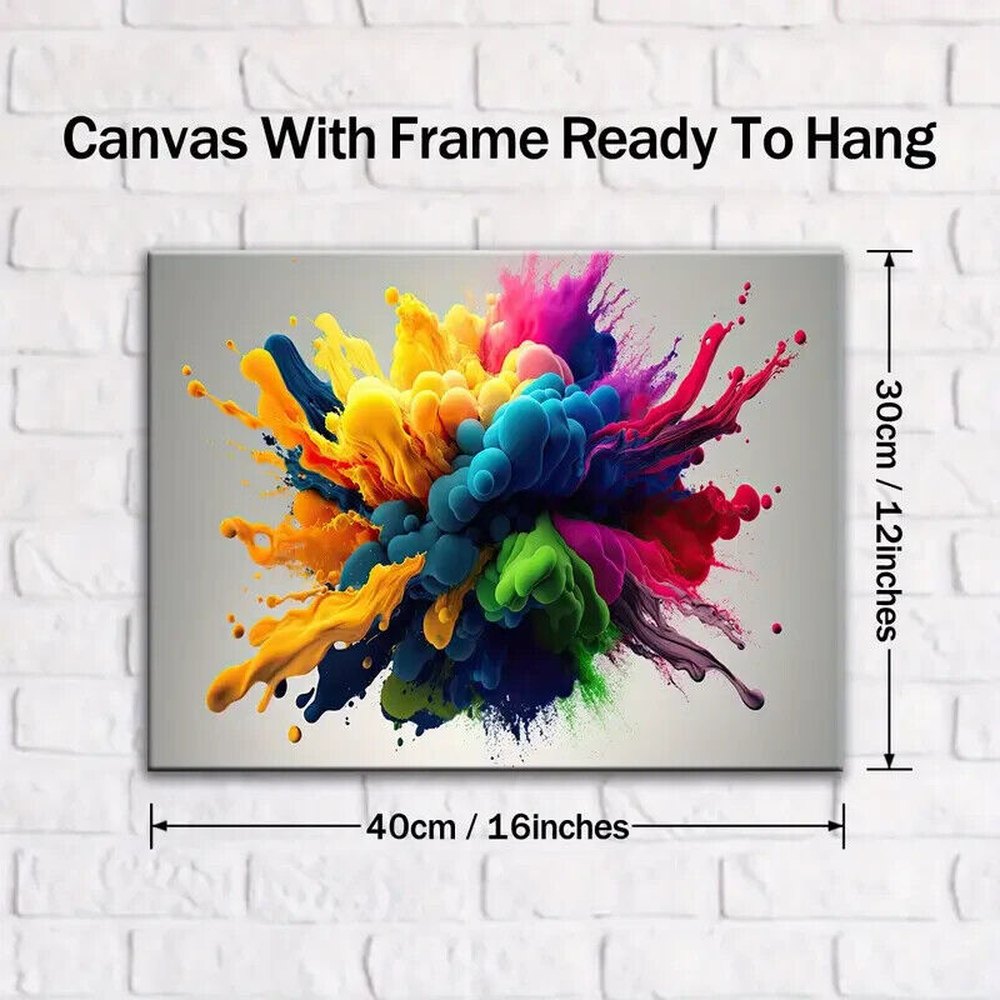Color Explosion Artistic Canvas Print Framed 12" x 16" Wall Art Home & Garden:Home Décor:Posters & Prints Style Your Walls